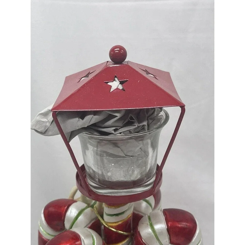 Radko Letters to Santa Candy Cane Votive Ceramic Box